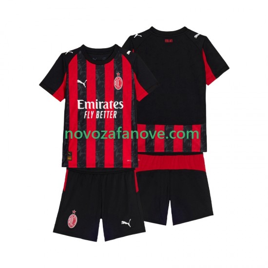 Nogometni Dres AC Milan Dječji Domaći 2025-2026 Kratkih Rukava