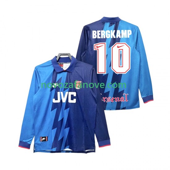Nogometni Dres Arsenal Bergkamp 10 1995 1996 Retro Muški Gostujući Dugim Rukavima