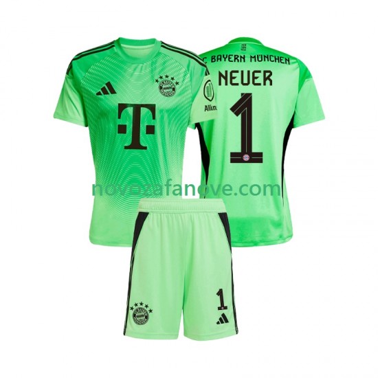 Nogometni Dres FC Bayern München Manuel Neuer 1 Golmanski Dječji Domaći 2025-2026 Kratkih Rukava