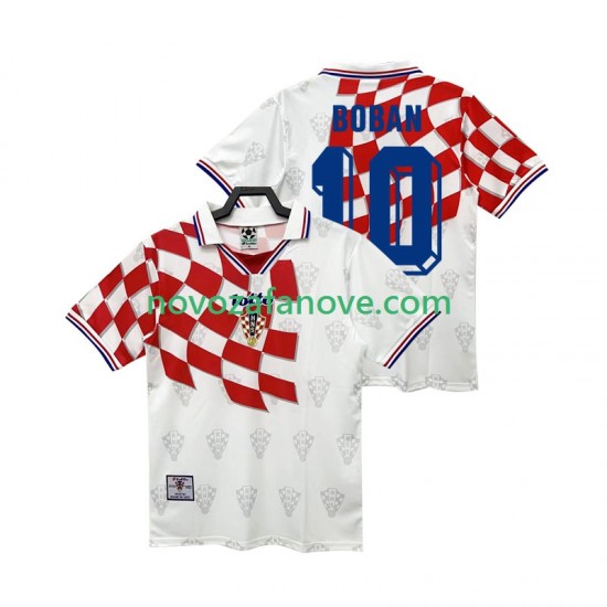 Nogometni Dres Hrvatska BOBAN 10 Retro Muški Domaći 1998 Kratkih Rukava