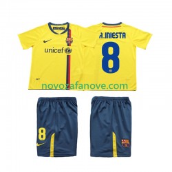 Nogometni Dres FC Barcelona A INIESTA 8 2009 Retro Dječji Gostujući 2008 Kratkih Rukava