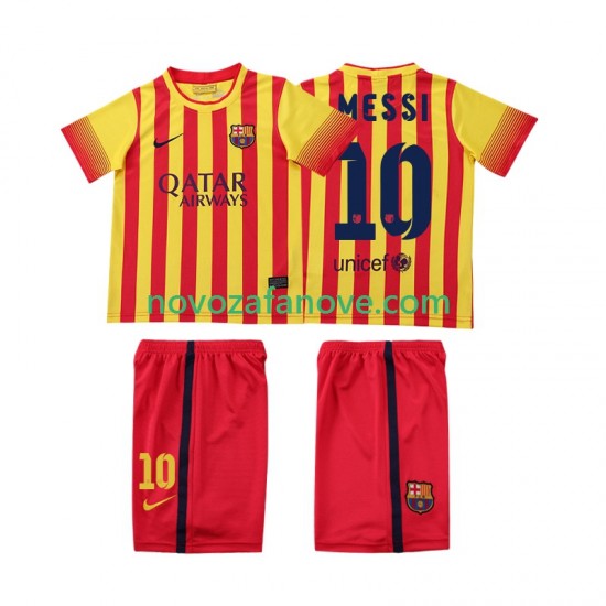 Nogometni Dres FC Barcelona Lionel Messi 10 2013 2014 Retro Dječji Gostujući Kratkih Rukava