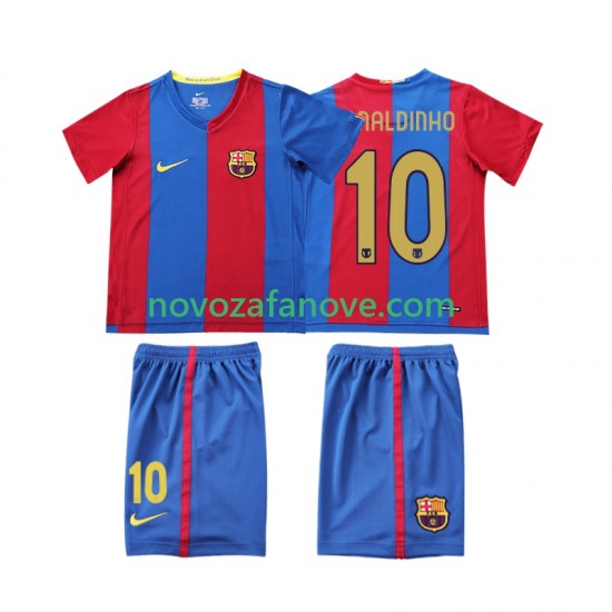 Nogometni Dres FC Barcelona RONALDINHO 10 2007 Retro Dječji Domaći 2006 Kratkih Rukava