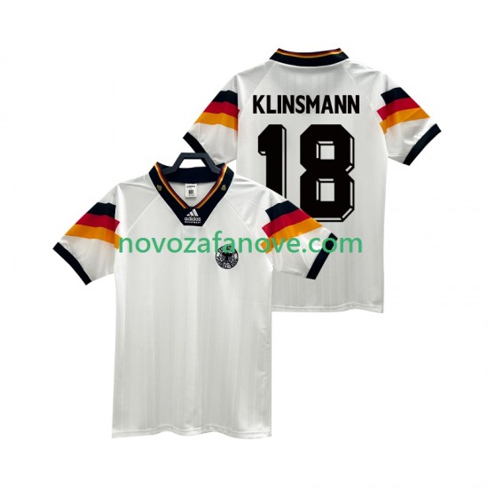 Nogometni Dres Njemačka KLINSMANN 18 1992 Retro Muški Domaći Kratkih Rukava