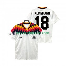 Nogometni Dres Njemačka KLINSMANN 18 Retro Muški Domaći 1994 Kratkih Rukava