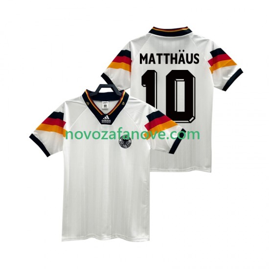 Nogometni Dres Njemačka MATTHAUS 10 1992 Retro Muški Domaći Kratkih Rukava