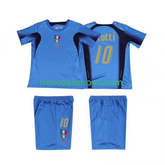 Nogometni Dres Italija TOTTI 10 Retro Dječji Domaći 2006 Kratkih Rukava