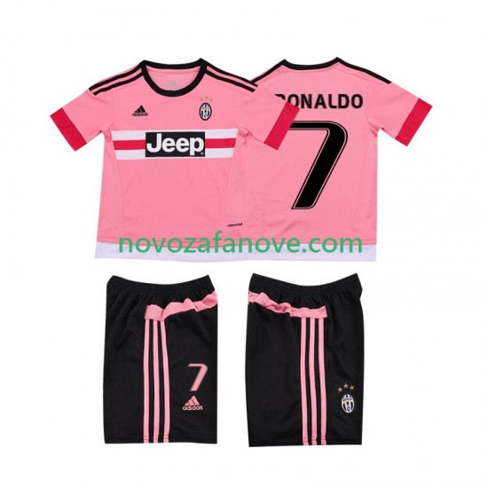 Nogometni Dres Juventus Cristiano RONALDO 7 2015 2016 Retro Dječji Gostujući Kratkih Rukava