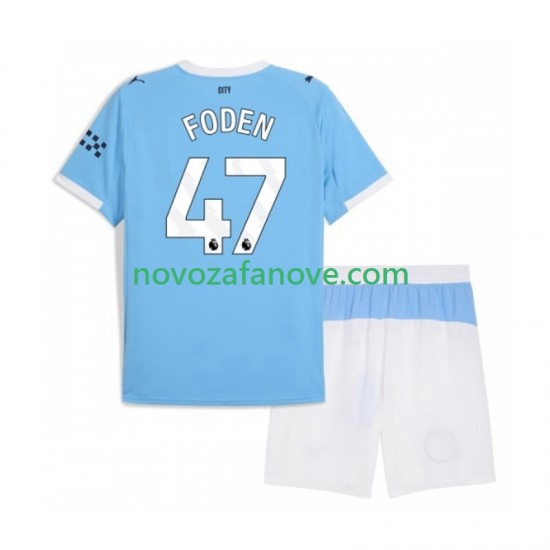 Nogometni Dres Manchester City Phil Foden 47 Dječji Domaći 2025-2026 Kratkih Rukava
