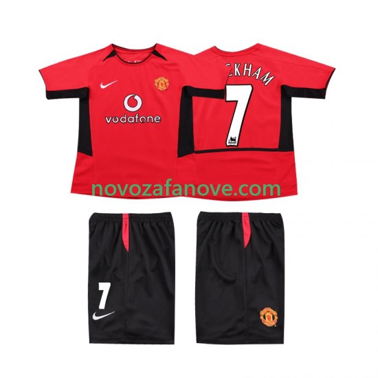 Nogometni Dres Manchester United BECKHAM 7 Retro Dječji Domaći 2004 2002 Kratkih Rukava