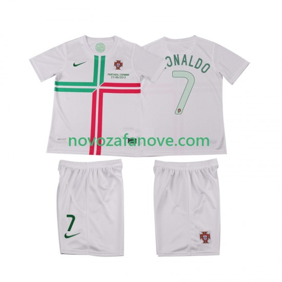 Nogometni Dres Portugal Cristiano Ronaldo 7 2012 Retro Dječji Gostujući Kratkih Rukava