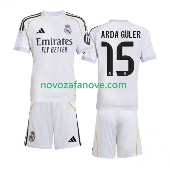Nogometni Dres Real Madrid Arda Guler 15 Dječji Domaći 2025-2026 Kratkih Rukava