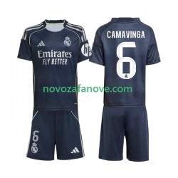 Nogometni Dres Real Madrid Camavinga 6 Dječji Gostujući 2025-2026 Kratkih Rukava