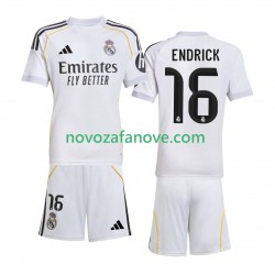 Nogometni Dres Real Madrid Endrick 16 Dječji Domaći 2025-2026 Kratkih Rukava