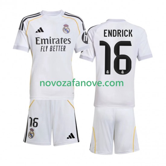 Nogometni Dres Real Madrid Endrick 16 Dječji Domaći 2025-2026 Kratkih Rukava