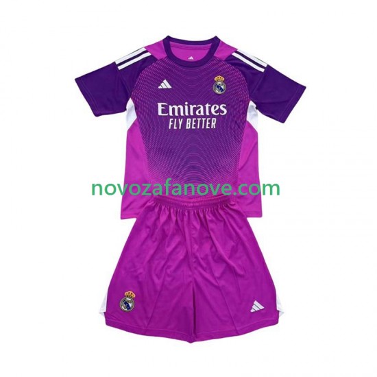 Nogometni Dres Real Madrid Golmanski Dječji Gostujući 2025-2026 Kratkih Rukava