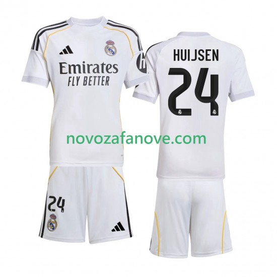 Nogometni Dres Real Madrid Huijsen 24 Dječji Domaći 2025-2026 Kratkih Rukava