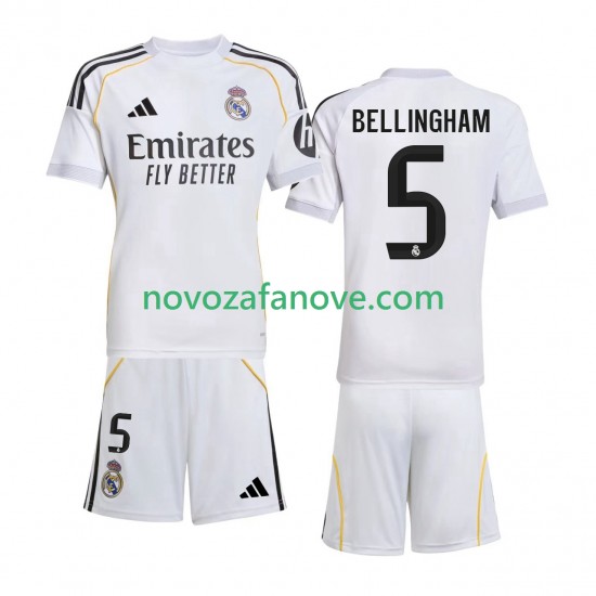 Nogometni Dres Real Madrid Jude Bellingham 5 Dječji Domaći 2025-2026 Kratkih Rukava