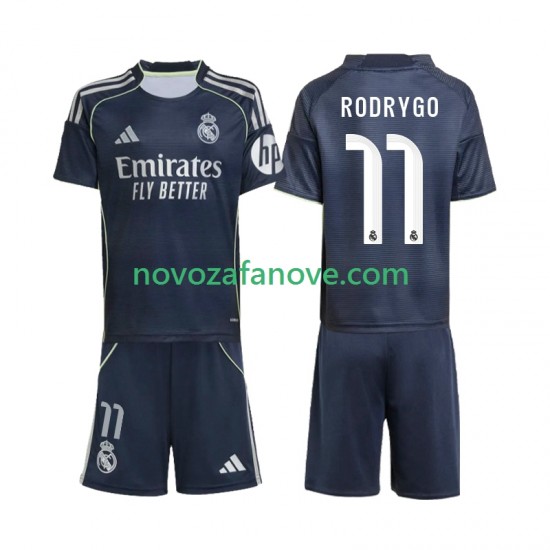 Nogometni Dres Real Madrid Rodrygo 11 Dječji Gostujući 2025-2026 Kratkih Rukava