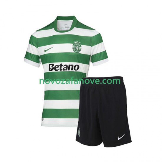 Nogometni Dres Sporting CP Dječji Domaći 2025-2026 Kratkih Rukava