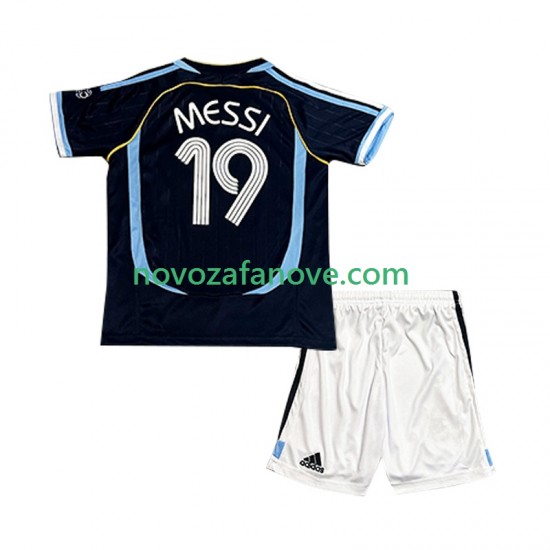Nogometni Dres Argentina Lionel Messi 19 Retro Dječji Gostujući 2006 Kratkih Rukava