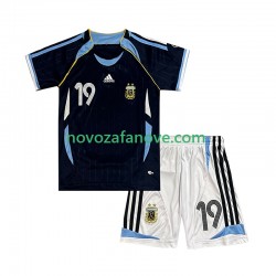 Nogometni Dres Argentina Lionel Messi 19 Retro Dječji Gostujući 2006 Kratkih Rukava