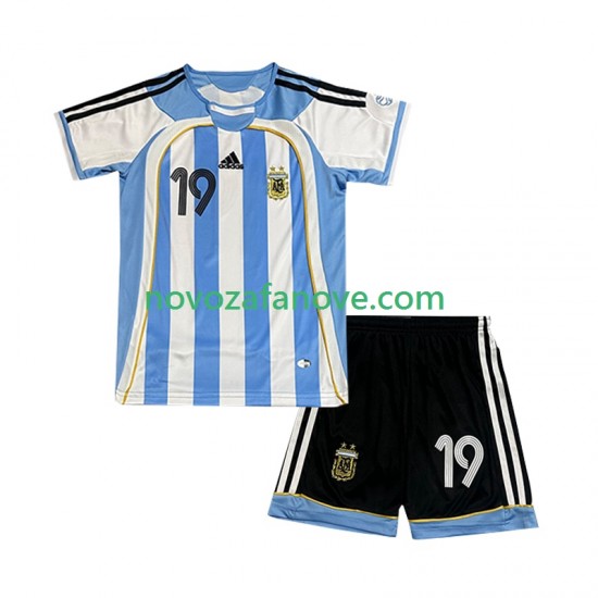 Nogometni Dres Argentina Lionel Messi 19 Retro Dječji Domaći 2006 Kratkih Rukava