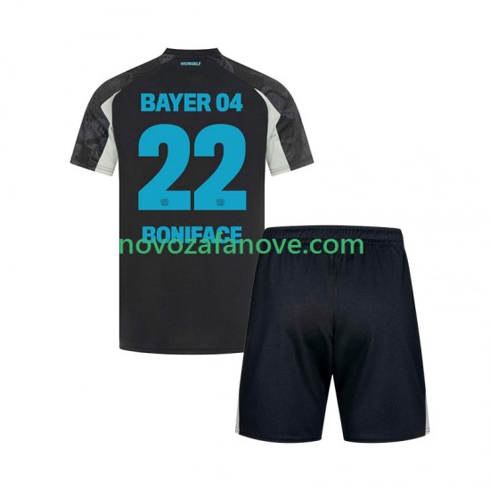 Nogometni Dres Bayer 04 Leverkusen Victor Boniface 22 Dječji Treći 2024-2025 Kratkih Rukava