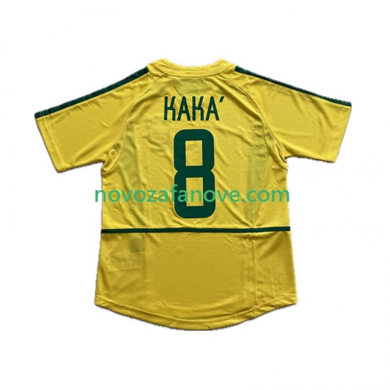 Nogometni Dres Brazil KAKA 8 Retro Muški Domaći 2002 Kratkih Rukava