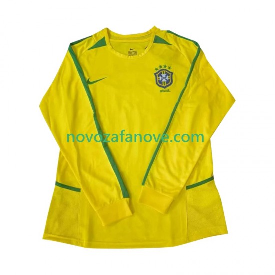 Nogometni Dres Brazil Retro Muški Domaći 2002 Dugim Rukavima