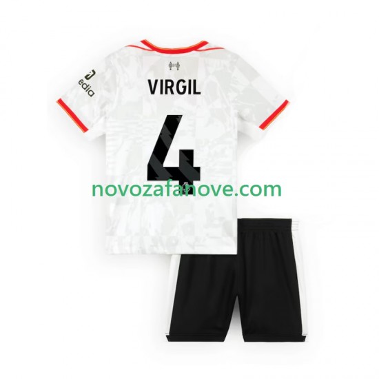 Nogometni Dres Liverpool VIRGIL 4 Dječji Treći 2024-2025 Kratkih Rukava