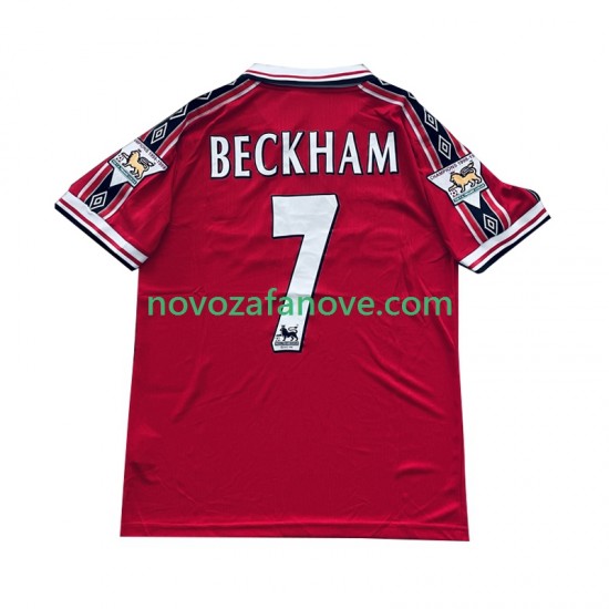 Nogometni Dres Manchester United Beckham 7 Retro Muški Domaći 1998 1999 Kratkih Rukava