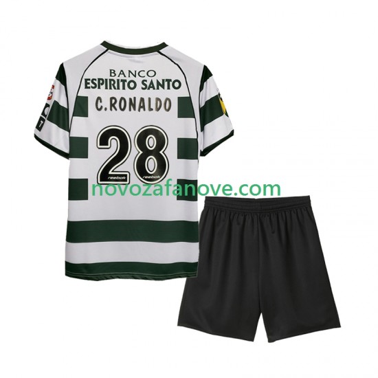 Nogometni Dres Sporting CP Cristiano Ronaldo 28 2001 2003 Retro Dječji Domaći Kratkih Rukava