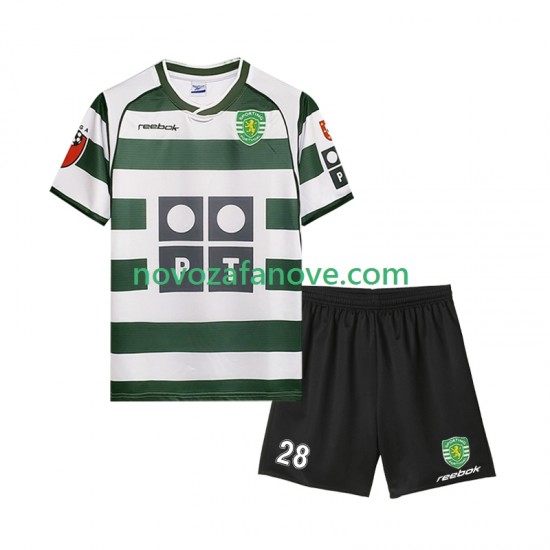 Nogometni Dres Sporting CP Cristiano Ronaldo 28 2001 2003 Retro Dječji Domaći Kratkih Rukava