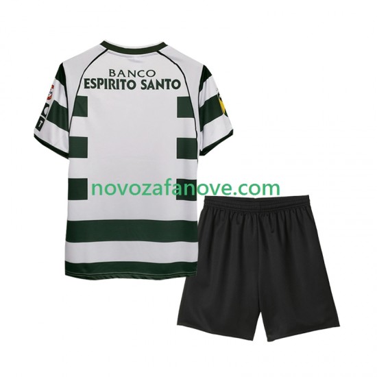 Nogometni Dres Sporting CP 2001 2003 Retro Dječji Domaći Kratkih Rukava