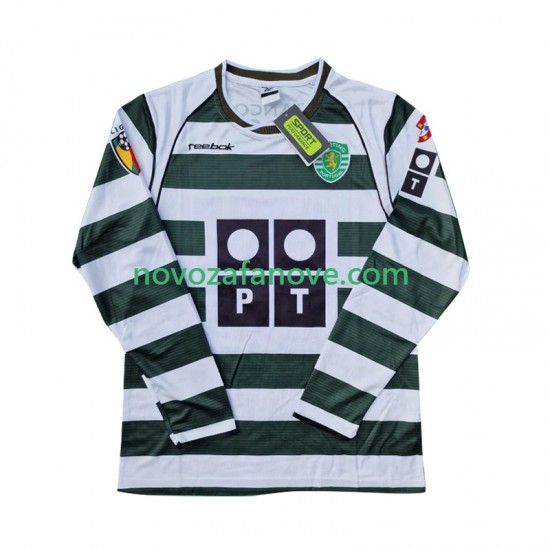 Nogometni Dres Sporting CP 2001 2003 Retro Muški Domaći Dugim Rukavima