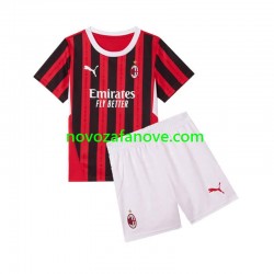 Nogometni Dres AC Milan Dječji Domaći 2024-2025 Kratkih Rukava