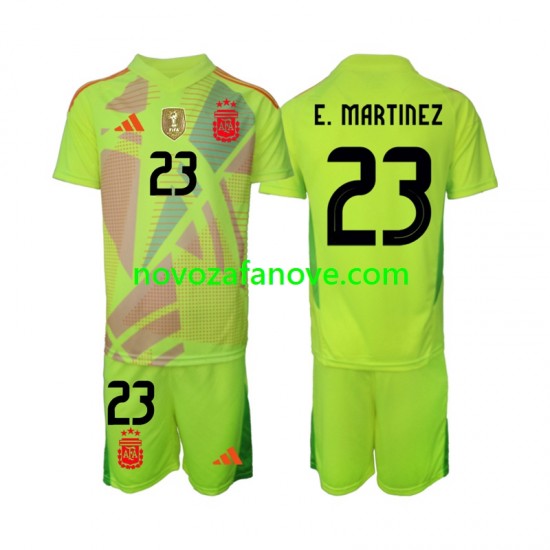 Nogometni Dres Argentina Emiliano Martinez 23 Golmanski Dječji Gostujući 2024 Kratkih Rukava