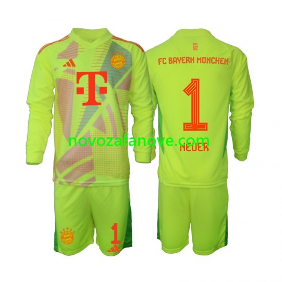Nogometni Dres FC Bayern München Manuel Neuer 1 Golmanski Dječji Domaći 2024-2025 Dugim Rukavima