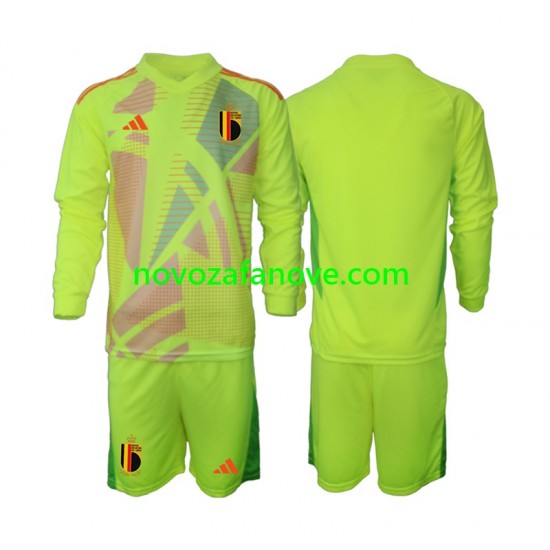 Nogometni Dres Belgija Golmanski Dječji Gostujući Euro 2024 Dugim Rukavima