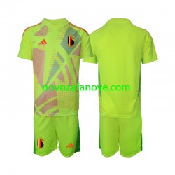 Nogometni Dres Belgija Golmanski Dječji Gostujući Euro 2024 Kratkih Rukava