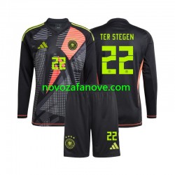 Nogometni Dres Njemačka Ter Stegen 22 Golmanski Dječji Domaći Euro 2024 Dugim Rukavima