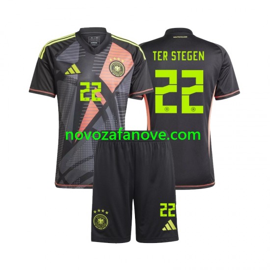 Nogometni Dres Njemačka Ter Stegen 22 Golmanski Dječji Domaći Euro 2024 Kratkih Rukava