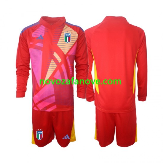 Nogometni Dres Italija Golmanski Dječji Treći Euro 2024 Dugim Rukavima