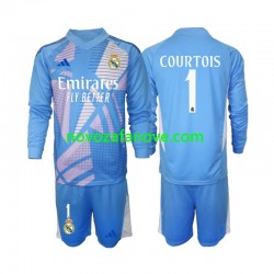 Nogometni Dres Real Madrid Thibaut Courtois 1 Golmanski Dječji Domaći 2024-2025 Dugim Rukavima