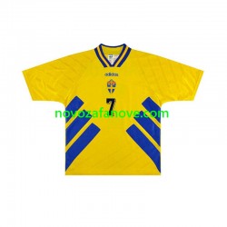 Nogometni Dres Švedska Henrik Larsson 7 Retro Muški Domaći 1994 Kratkih Rukava