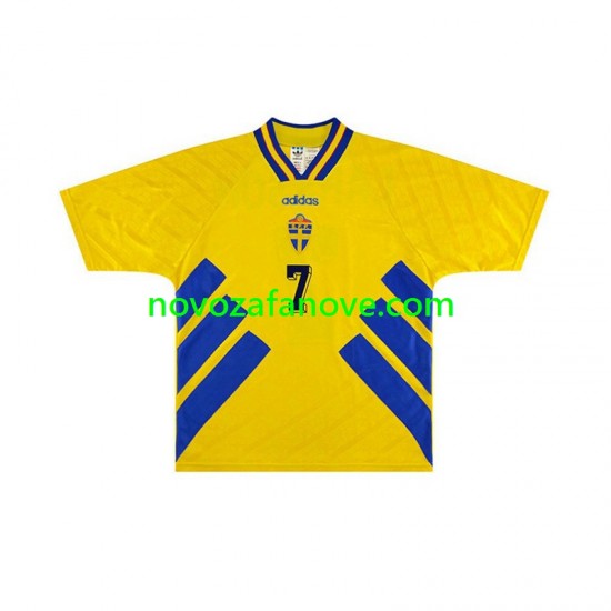 Nogometni Dres Švedska Henrik Larsson 7 Retro Muški Domaći 1994 Kratkih Rukava