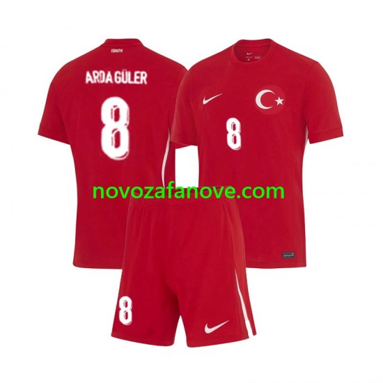Nogometni Dres Turska Arda Guler 8 Dječji Gostujući Euro 2024 Kratkih Rukava