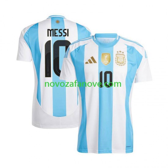 Nogometni Dres Argentina Lionel Messi 10 Copa America Muški Domaći 2024 Kratkih Rukava