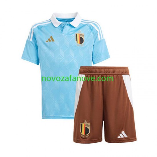 Nogometni Dres Belgija Dječji Gostujući Euro 2024 Kratkih Rukava